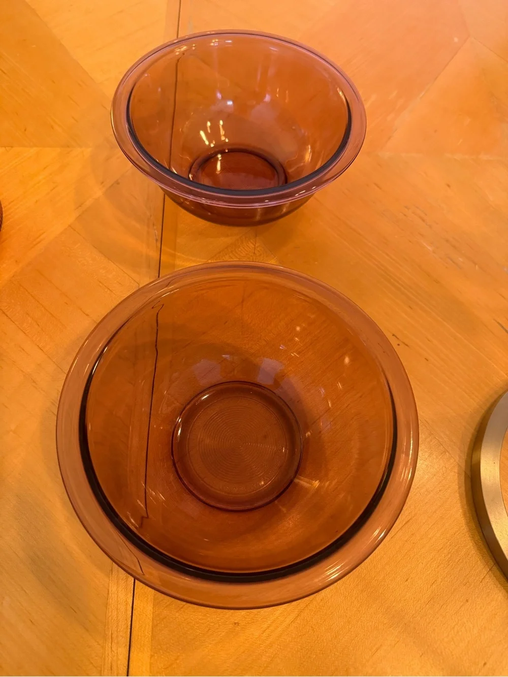 Vintage Pyrex Corning Visions Cranberry Purple 322 1L Glass Mixing Bowls Set 2